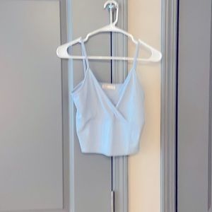 Light blue cropped tank top! NEVER WORN